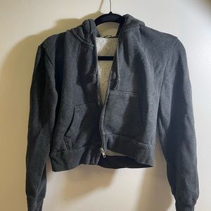 Brandy Melville Zip Up Cropped Hoodie